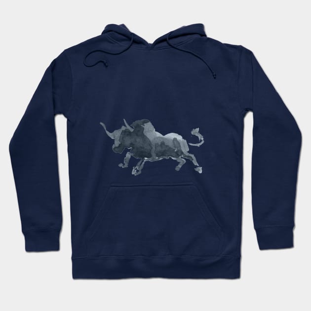 Bull illustration Hoodie by Tapan